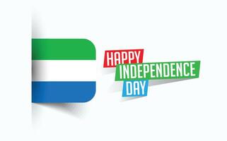 Happy Independence Day of Sierra Leone illustration, national day poster, greeting template design, EPS Source File vector