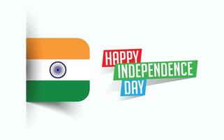 Happy Independence Day of India illustration, national day poster, greeting template design, EPS Source File vector