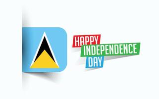 Happy Independence Day of Saint Lucia illustration, national day poster, greeting template design, EPS Source File vector