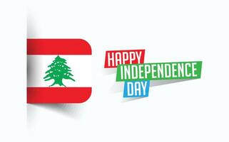 Happy Independence Day of Lebanon illustration, national day poster, greeting template design, EPS Source File vector