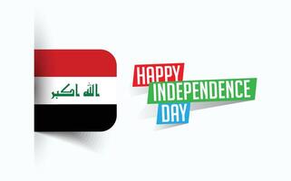 Happy Independence Day of Iraq illustration, national day poster, greeting template design, EPS Source File vector