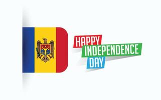 Happy Independence Day of Moldova illustration, national day poster, greeting template design, EPS Source File vector