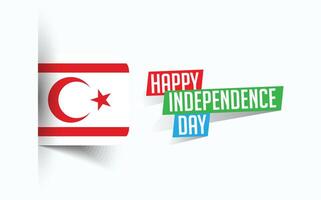 Happy Independence Day of Northern Cyprus illustration, national day poster, greeting template design, EPS Source File vector