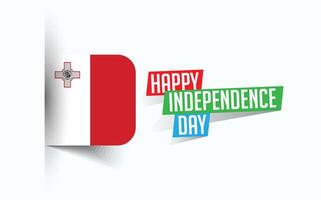 Happy Independence Day of Malta illustration, national day poster, greeting template design, EPS Source File vector