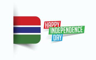 Happy Independence Day of The gambia illustration, national day poster, greeting template design, EPS Source File vector