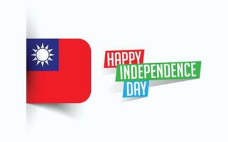 Happy Independence Day of Taiwan illustration, national day poster, greeting template design, EPS Source File vector