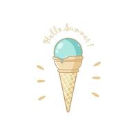 illustration of ice cream hello summer vector