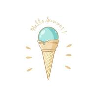 ilustración de hielo crema Hola verano vector