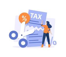 Tax deduction. Concept of tax return,optimization, duty, financial accounting,flat design icon illustration vector