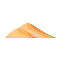 Sand desert flat illustration on isolated background vector