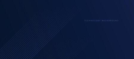 Dark blue modern technology background with linear design. vector