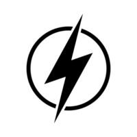 Lightning, electric power icon. Energy and thunder electricity symbol. Lightning bolt sign in the circle. vector