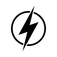 Lightning, electric power icon. Energy and thunder electricity symbol. Lightning bolt sign in the circle. vector