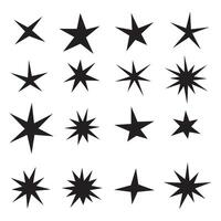 estrellas de diferente formas, un conjunto de plantillas para saludo tarjeta, póster. ilustración. vector