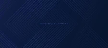 Dark blue modern technology background with linear design. vector