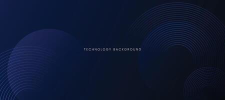 Blue technology background with circle lines. Futuristic modern design vector