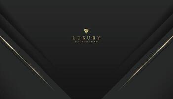 Black luxury background with premium gold element vector