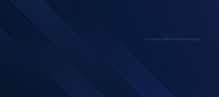 Dark blue modern technology background with linear design. vector