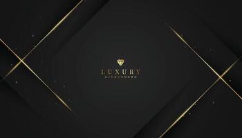 Luxurious black background with sparkling gold and glitter. modern elegant abstract background vector