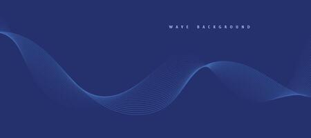 Abstract background with blue wavy lines. Blue wave background. Blue lines illustration. Curved wave. Abstract wave element for design. vector