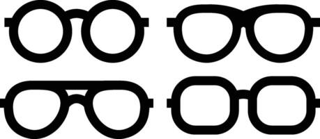 Eyeglasses Simple Icons vector