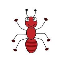 The ant character on white background. vector