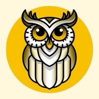 Minimalist Owl Illustration with Outlines and Simplified Features vector