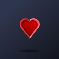 Icon Logo Design Heart 3D Color Red Simple Elegant EPS 10 vector