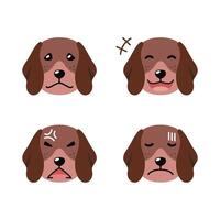 Set of character german shorthaired pointer dog faces showing different emotions vector