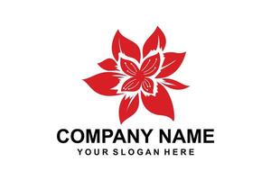 red flower logo vector