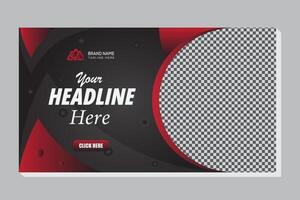 Creative online media marketing, thumbnail and web banner design template. vector