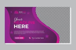 thumbnail for live business promotion template, web banner template design. vector