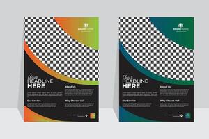 Corporate business flyer black background gradient colour simple shape Good approach to marketing, illustration template in A4 size vector