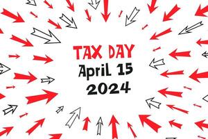 Red and White Tax Day Sign vector