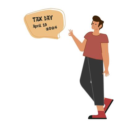 Man Holding Tax Day Sign