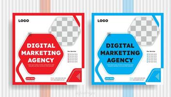 Digital Marketing Agency Social media Post Design, your business promotion design template, Fully editable facebook post, Tourism business marketing flyer or poster with abstract digital background. vector