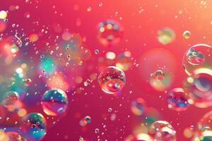 Colorful Swirling Bubbles Floating in the Air photo