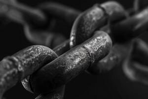 Interlocking Chains in Black and White photo