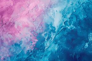 Detailed Close-Up of Blue and Pink Abstract Painting photo