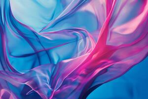 Detailed Close Up of Blue and Pink Fabric photo