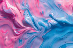 Detailed Close Up of Blue and Pink Liquid photo