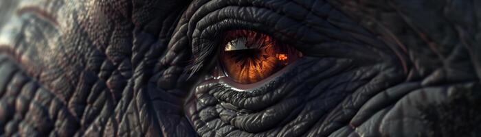 Extreme close up of elephant eye photo