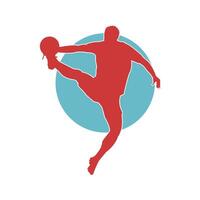 soccer player kicking ball illustration vector