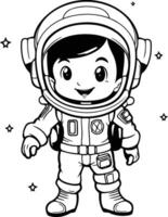 linda astronauta chico dibujos animados icono ilustración gráfico diseño ilustración gráfico diseño vector