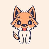 Hand drawn cute dog illustration vector