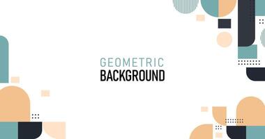 flat geometric background design template vector