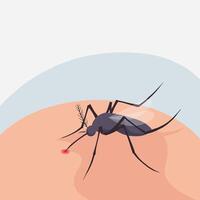 Mosquito biting a person illustration vector