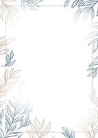 Hand drawn floral outline square frame vector