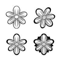 hand drawn flowers outline vector