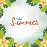 hello summer background vector